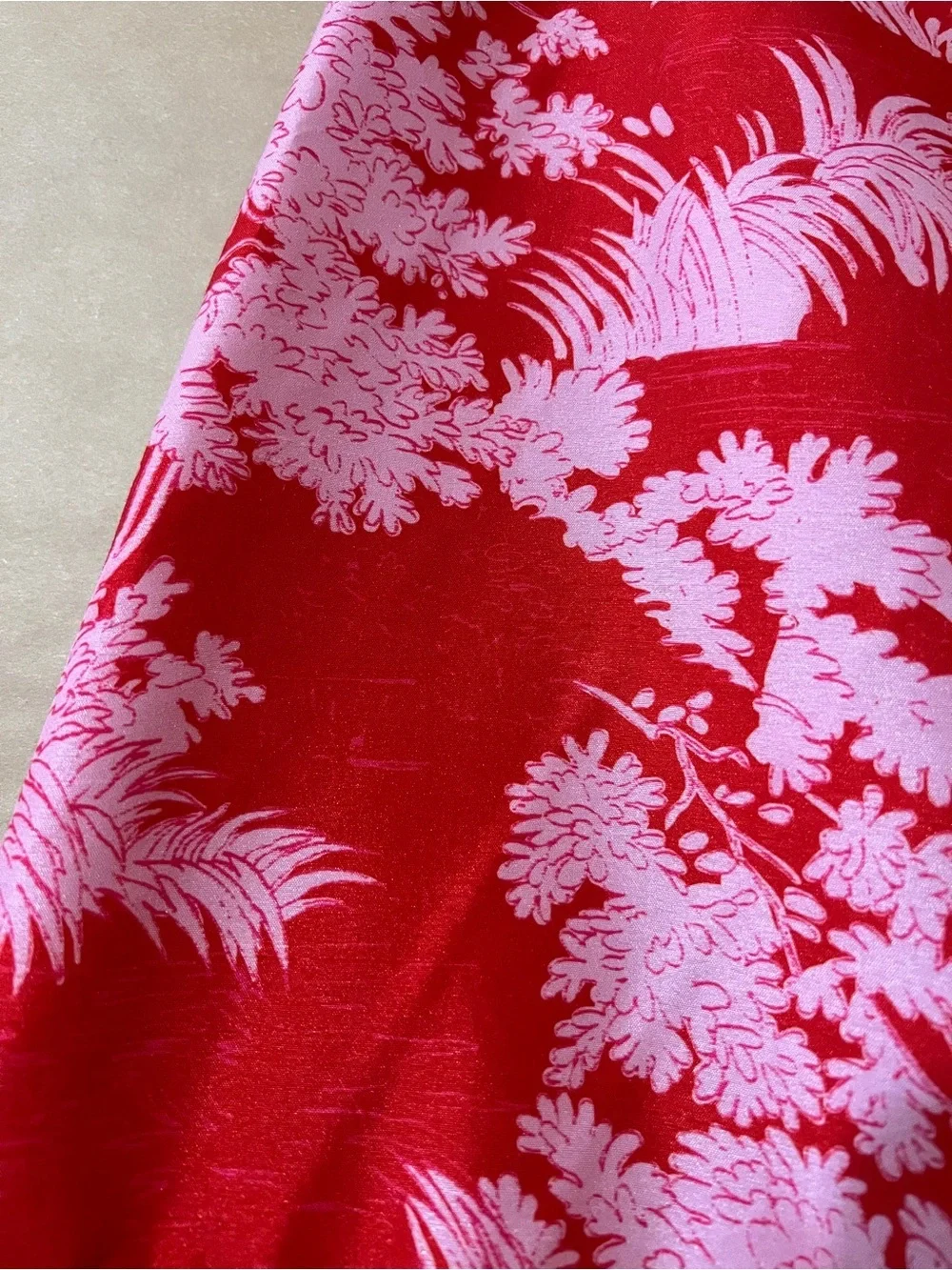 Tuckernuck | Scarlet Toile Emilie Midi Skirt Tiered Floral Red Pink Size M